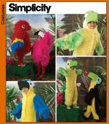 3663 KIDS 4 BIRD,PARROT FURRY COSTUMES PATTERN 3-8
